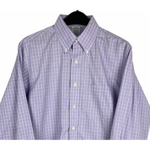 Brooks Brothers 16 33 (Large) Non Iron Check lavender